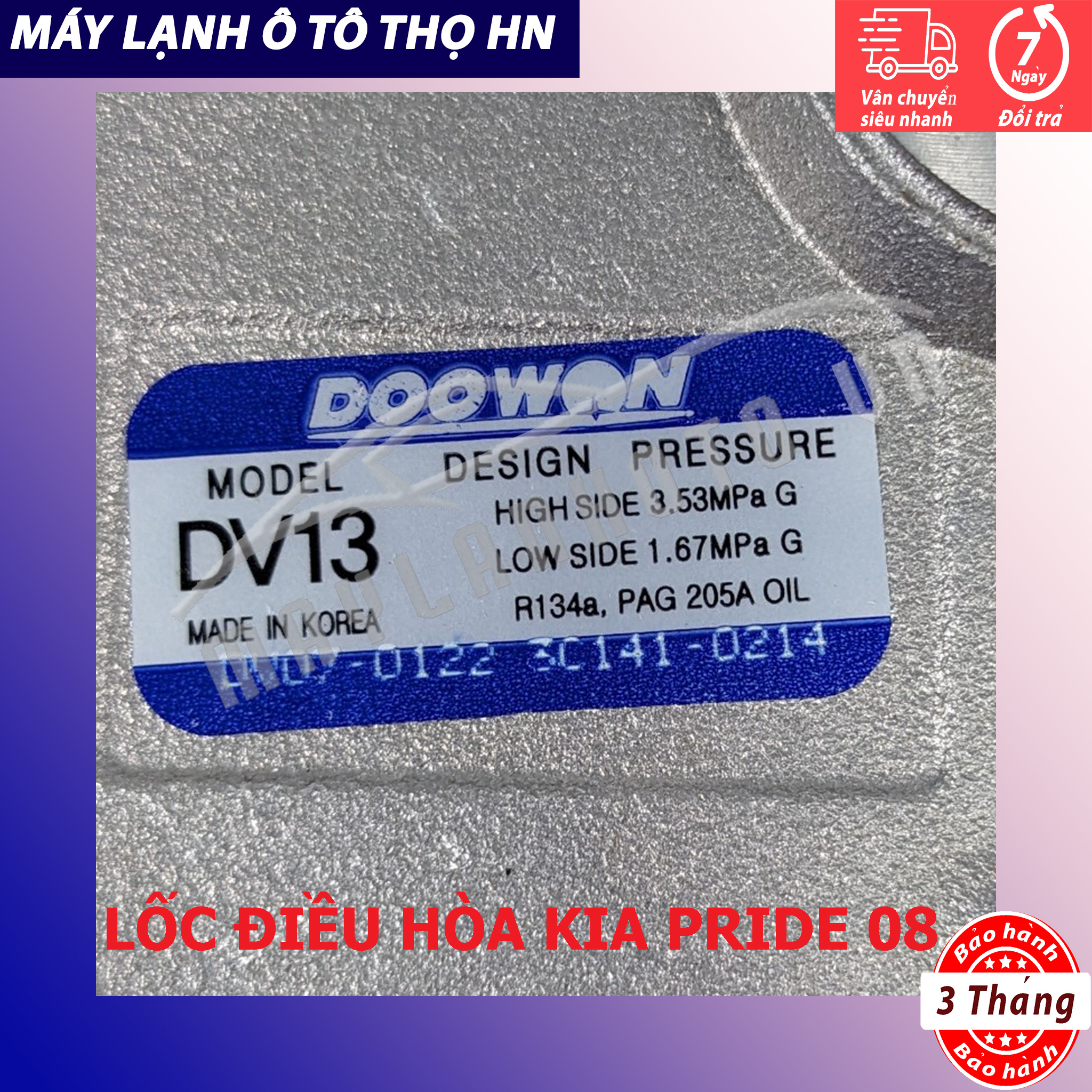 Lốc điều hòa  Kia Pride New - Rio 2006 2007 2008 2009 2010 2011 hàng xịn Hàn Quốc 06 07 08 09 10 11
