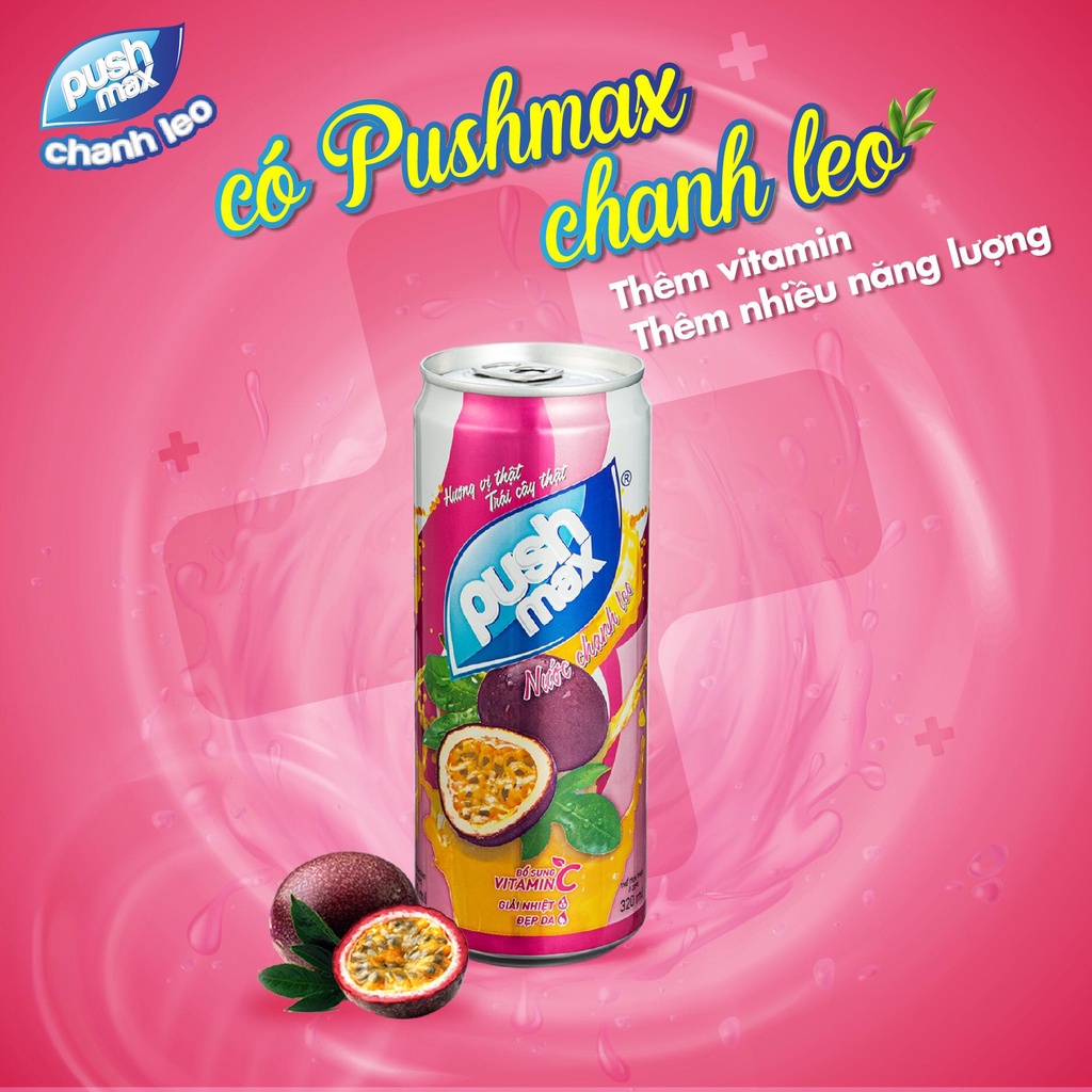 Lốc 6 Lon Nước Trái Cây Chanh Leo Pushmax