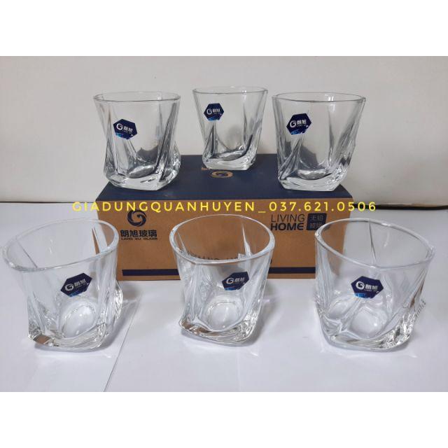 Bộ 6 cốc thủy tinh xoáy cao cấp 4009