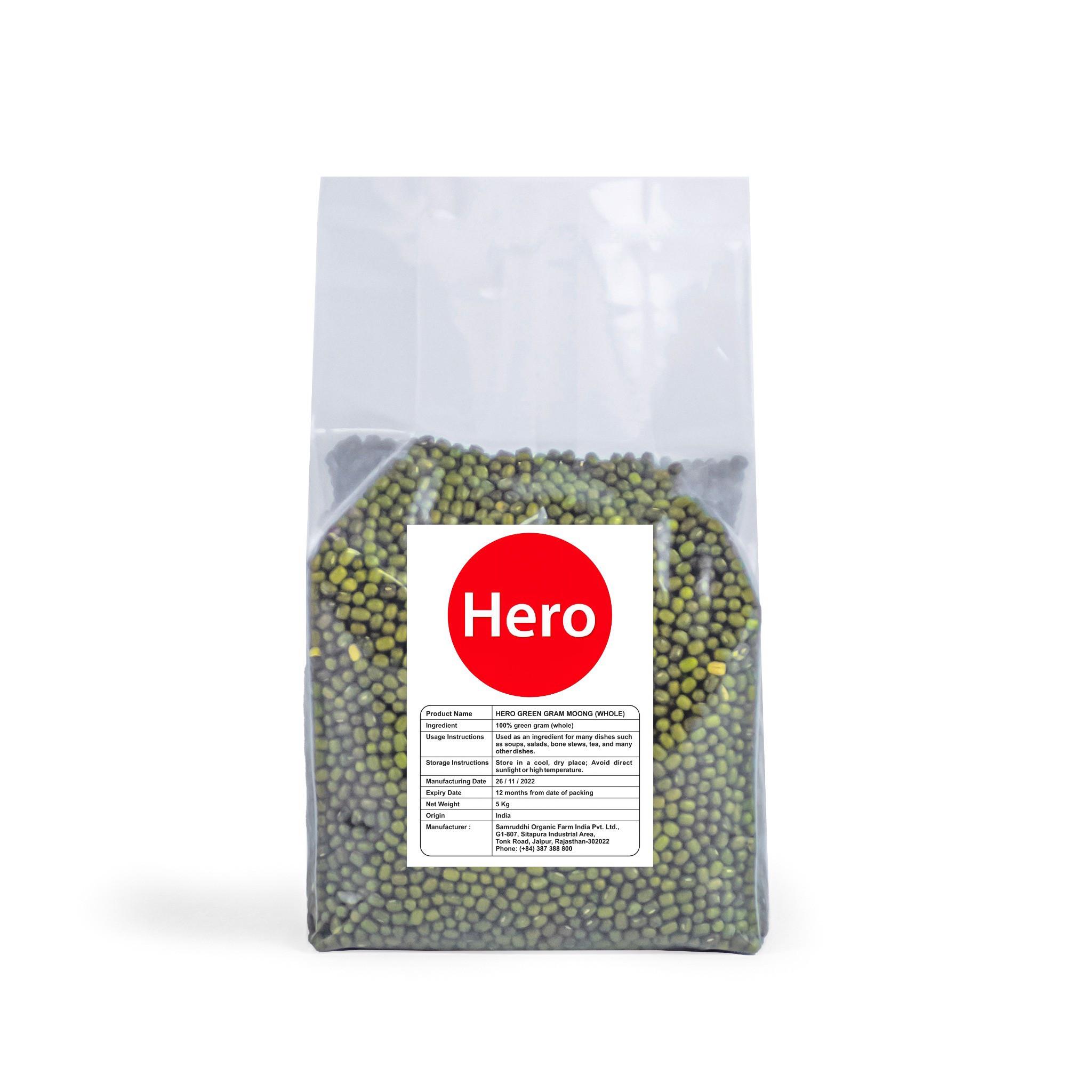 Combo Đậu Xanh Hero Moong Nhập Khẩu 5KG+5KG