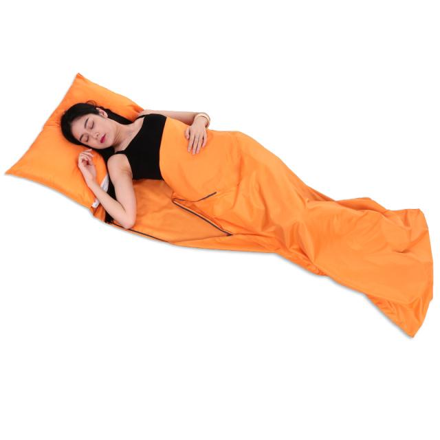 TOMSHOO 75*210CM Túi Ngủ Ngoài Trời Nhẹ Đi Cắm Trại Du Lịch Lót Túi Gấp Di Động Váy Ngủ Kèm Vỏ Gối