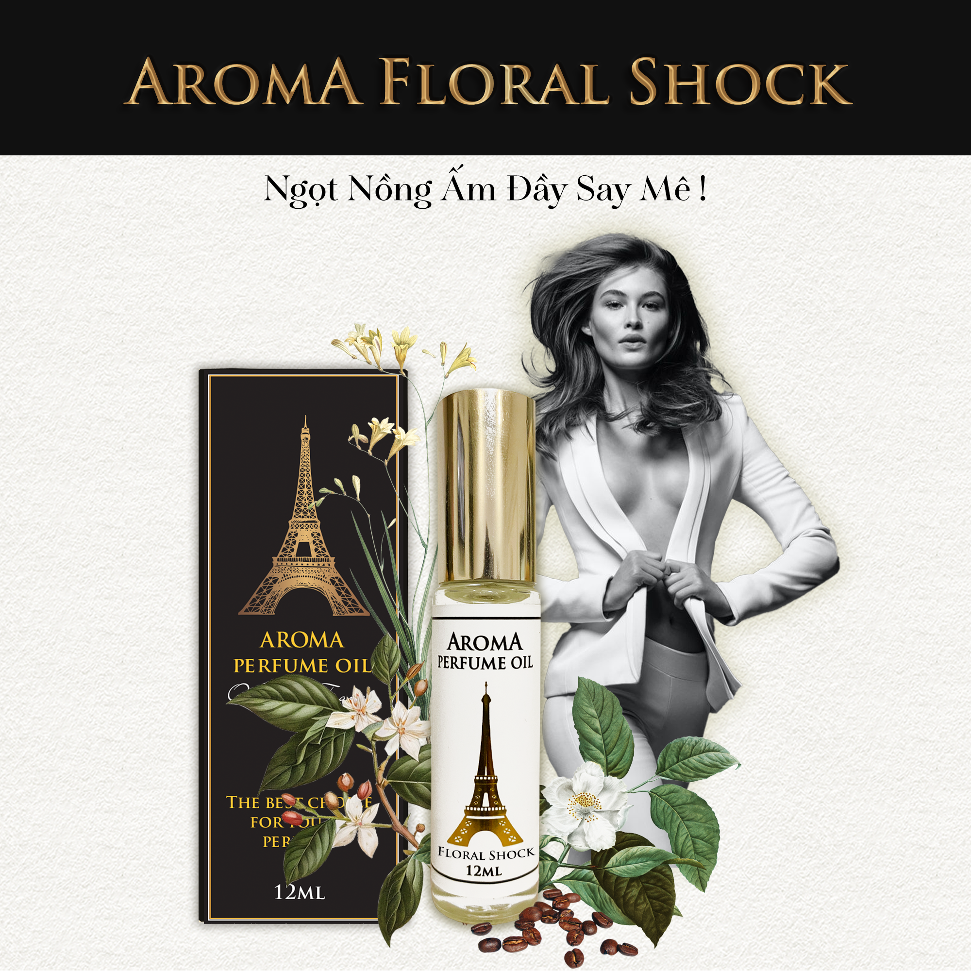 Aroma Floral Shock – Tinh Dầu Nước Hoa Pháp Dạng Lăn 12ml