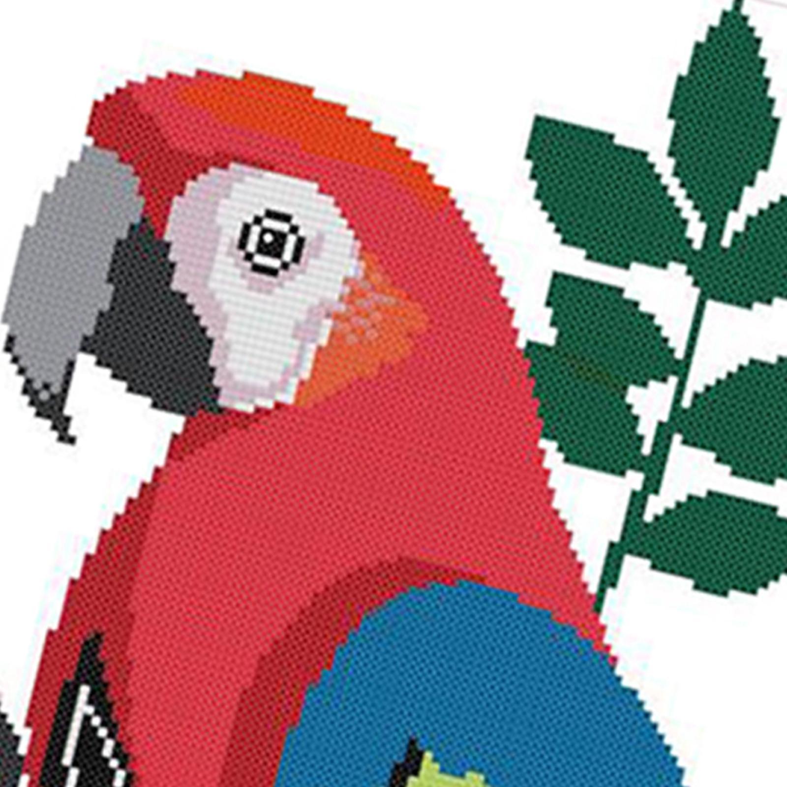 Stamped Parrot Cross Stitch Kits Beginners Full Range of Embroidery Starter Kits for Adults Printed Cross Stitching DIY kit