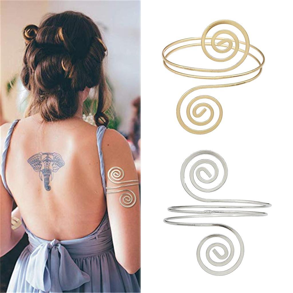 Women Upper Arm Band Armlet Multilayer Bangle Bracelet Jewelry Golden