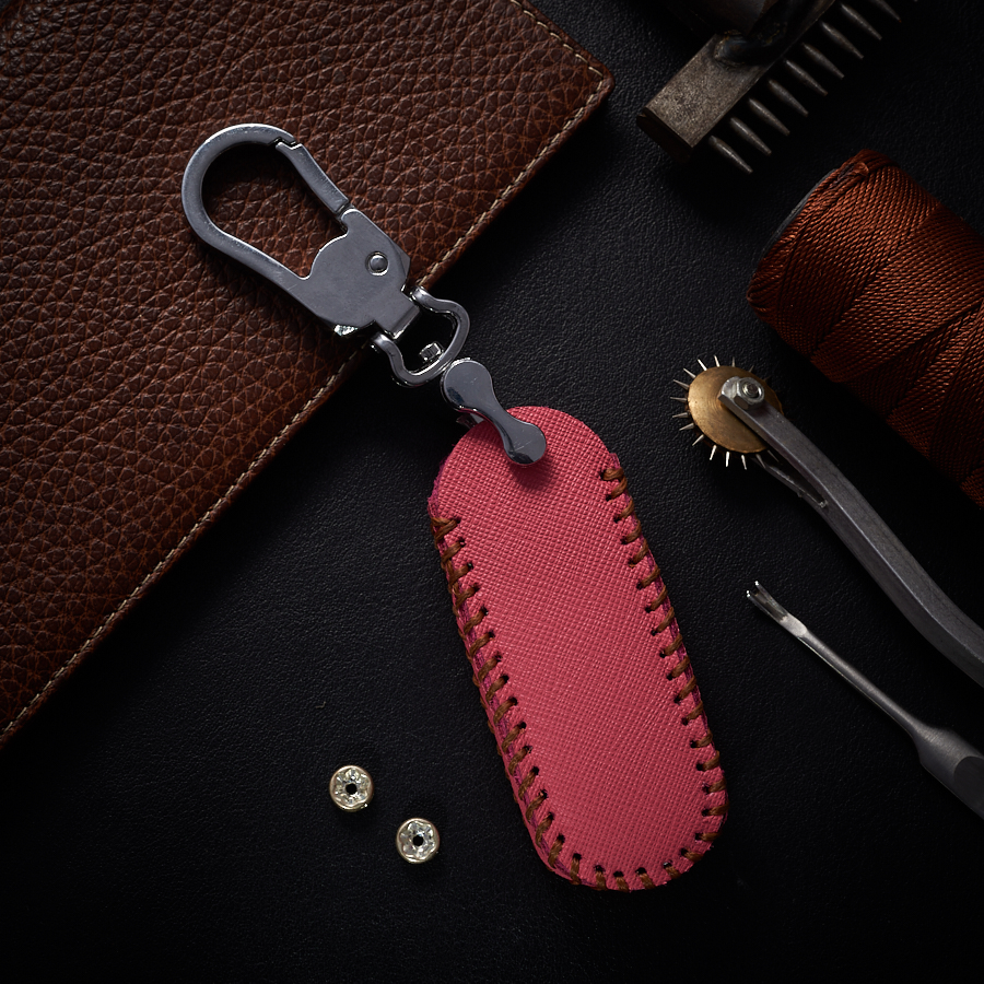 Bao Da Chìa Khóa Ô Tô dành cho Mazda 6 3 Nút Dạng hộp Da Bò Safiano mẫu classic