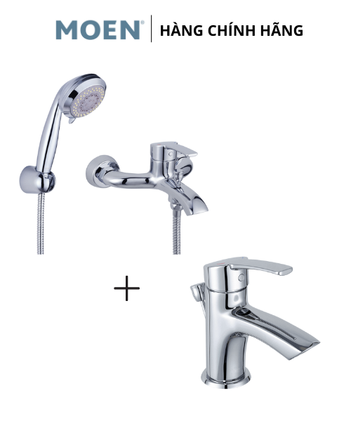 Bộ Sen Tắm và Vòi Lavabo Nóng Lạnh MOEN SARRAS