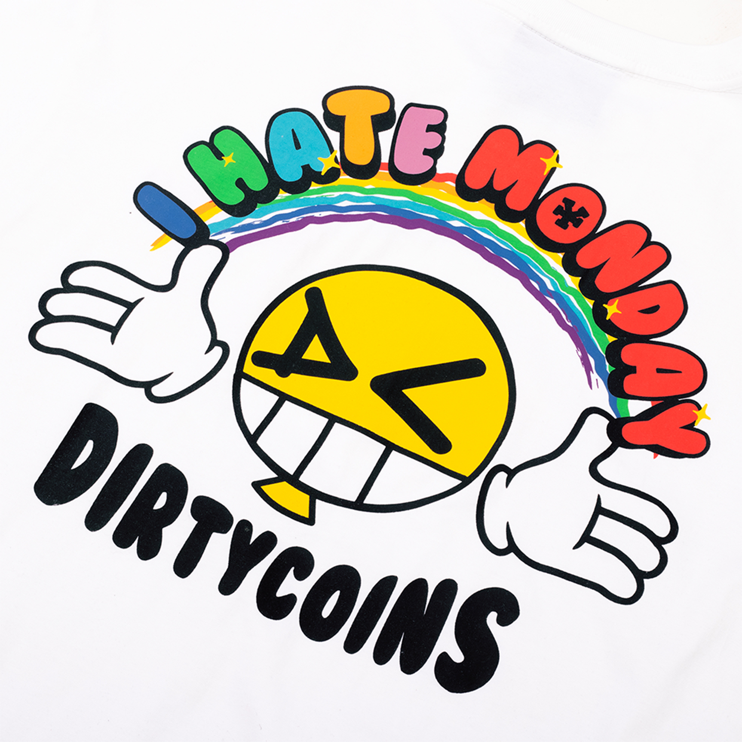 DirtyCoins Áo thun Hate Monday T-shirt - White