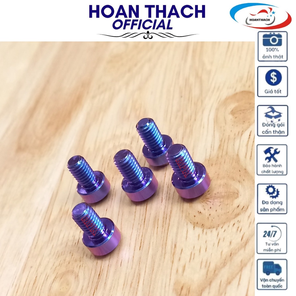 Ốc Titan GR5 6L10 trụ xanh tím dùng cho nhiều dòng xe HOANTHACH SP007832 (giá 1 con)