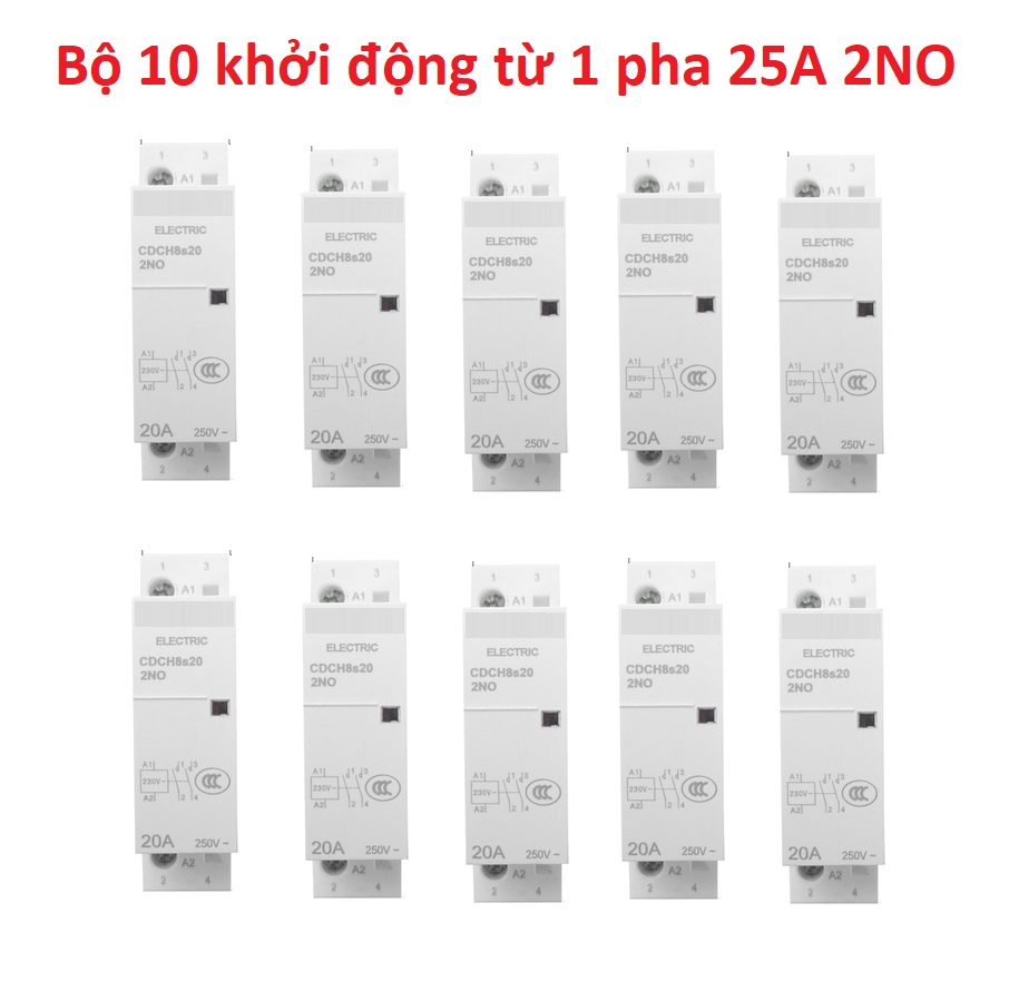 Combo 10 khởi động từ 1 pha 25A 2NO 220V - HÀNG CHUẨN
