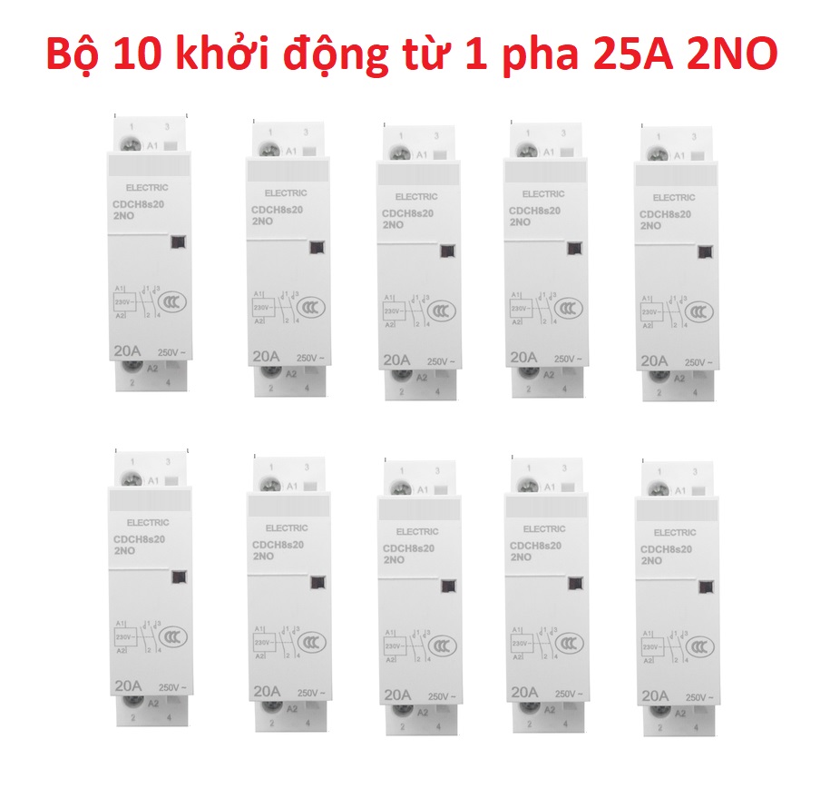 combo 10 khởi động từ 1 pha 25A 2NO 220V - HÀNG CHUẨN