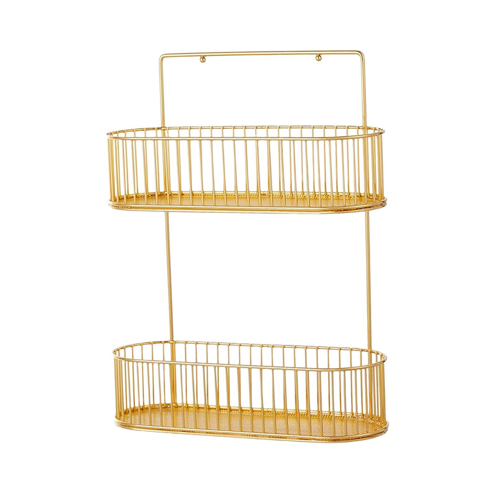 Bathroom Storage Basket Shampoo Holder Wall Mount Shower Caddy No Drilling