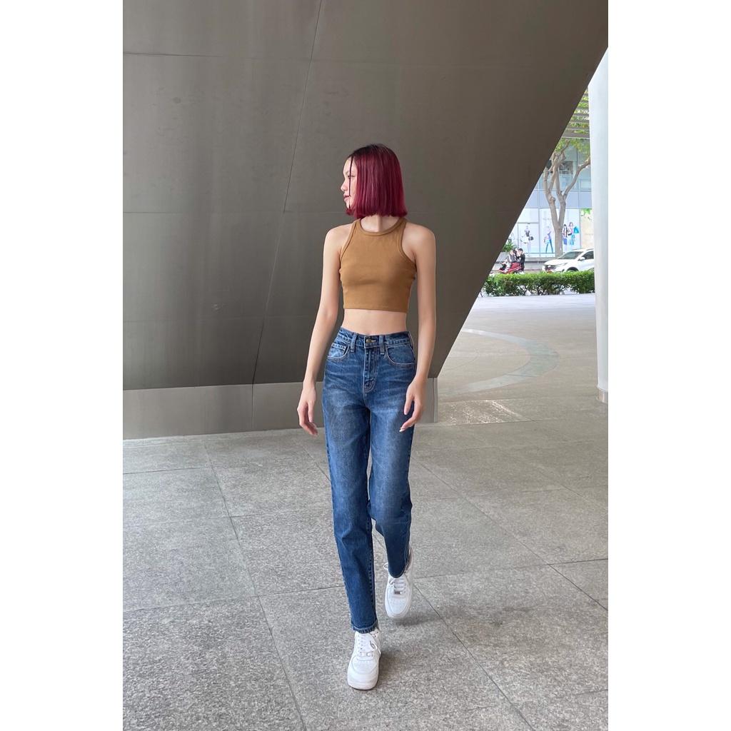 Quần Jeans Nữ Baggy WBAG003D ALE JEANS - Màu đậm trơn