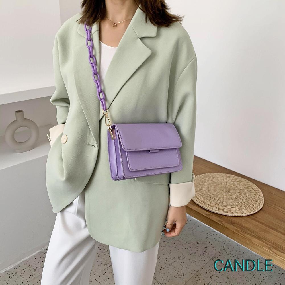 Túi Đeo Chéo Da Pu Màu Trơn Thời Trang Nữ Tính