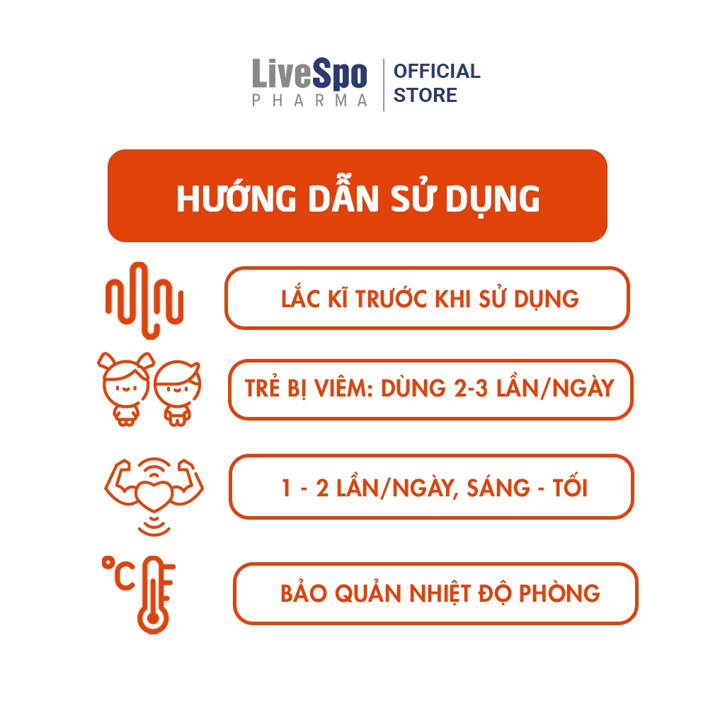 Xịt mũi Giảm nghẹt mũi, chảy nước mũi - Livespo NAVAX chuyên dụng - Hộp 10 ống x 4ml