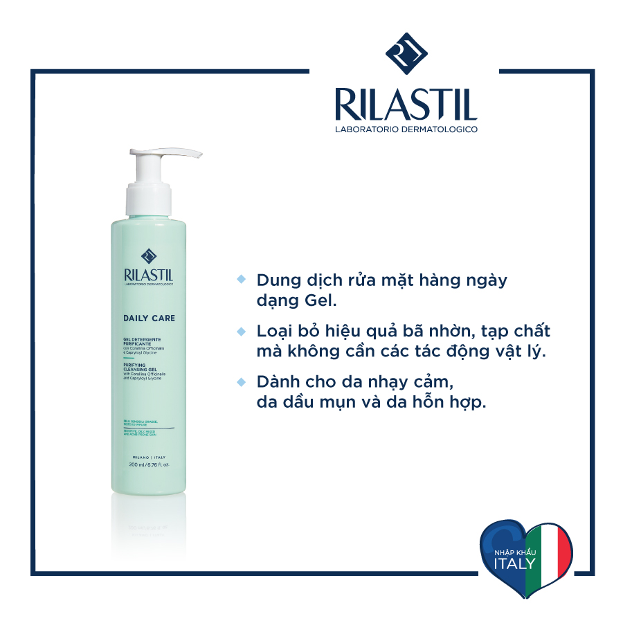 DAILY CARE PURIFYING CLEASING GEL 200ML - GEL RỬA MẶT DÀNH CHO DA NHẠY CẢM, DA DẦU MỤN VÀ DA HỖN HỢP