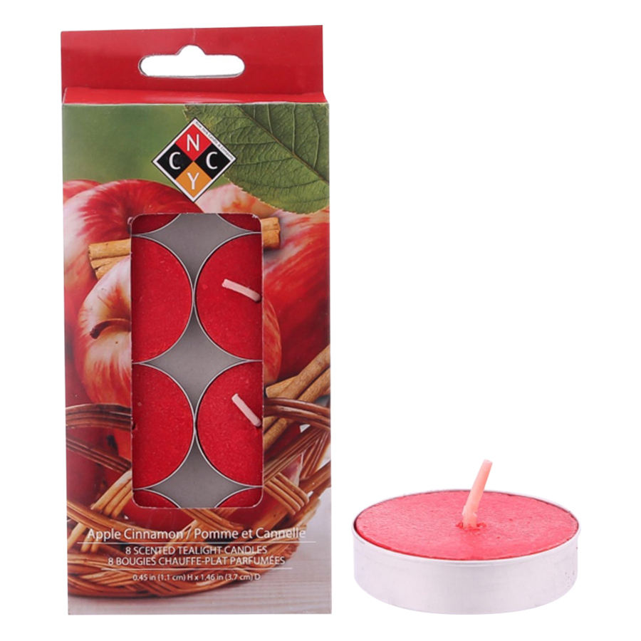 Hộp 8 Nến Tealight Thơm Cao Cấp Hương Apple Cinnamon Nycandle FtraMart Candle EDC-NYC08 (Đỏ)