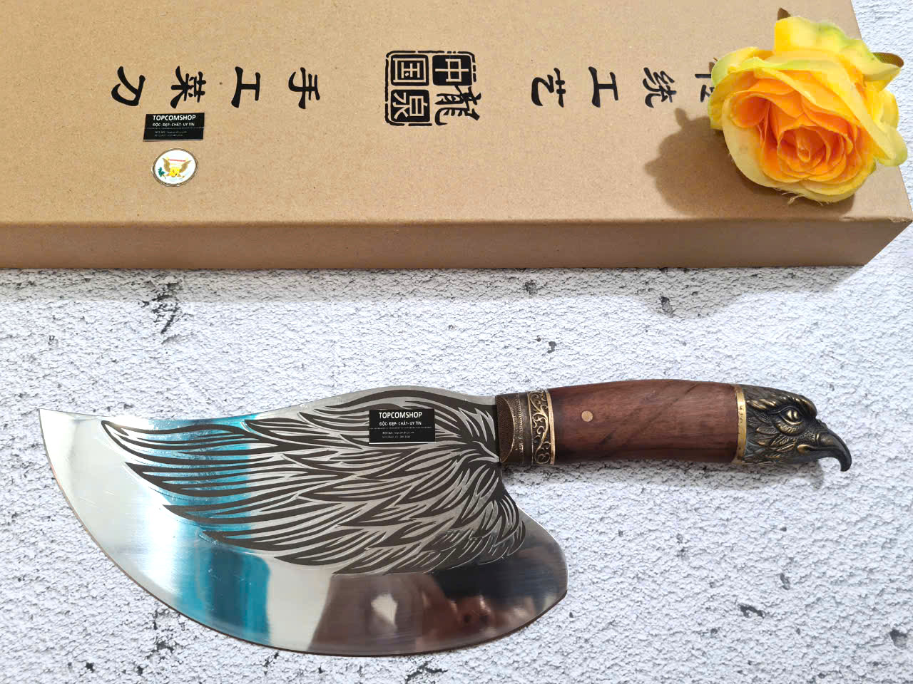 DAO BẾP - DAO THÁI CẮT HOA VĂN KHÂU ĐỒNG MÃ  A1 DT159 NT topcomshop vn