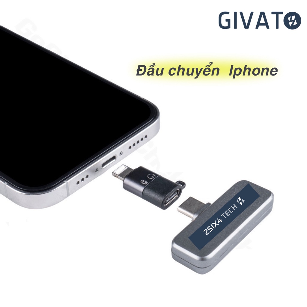 Đầu chuyển đổi Cho Micro Thu Âm Không Dây từ Type C sang Lightningg (i.phone) type c sang ios Jack Dây - Hàng Nhập Khẩu
