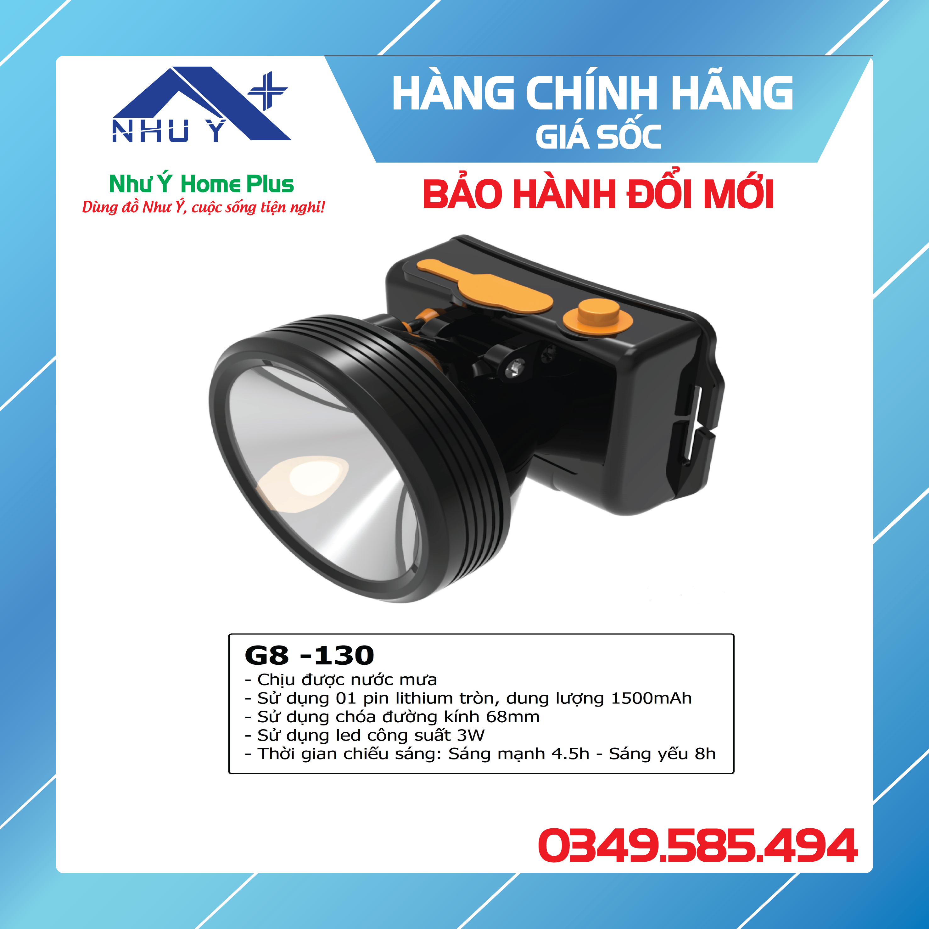 Đèn đội đầu chống nước G8-130