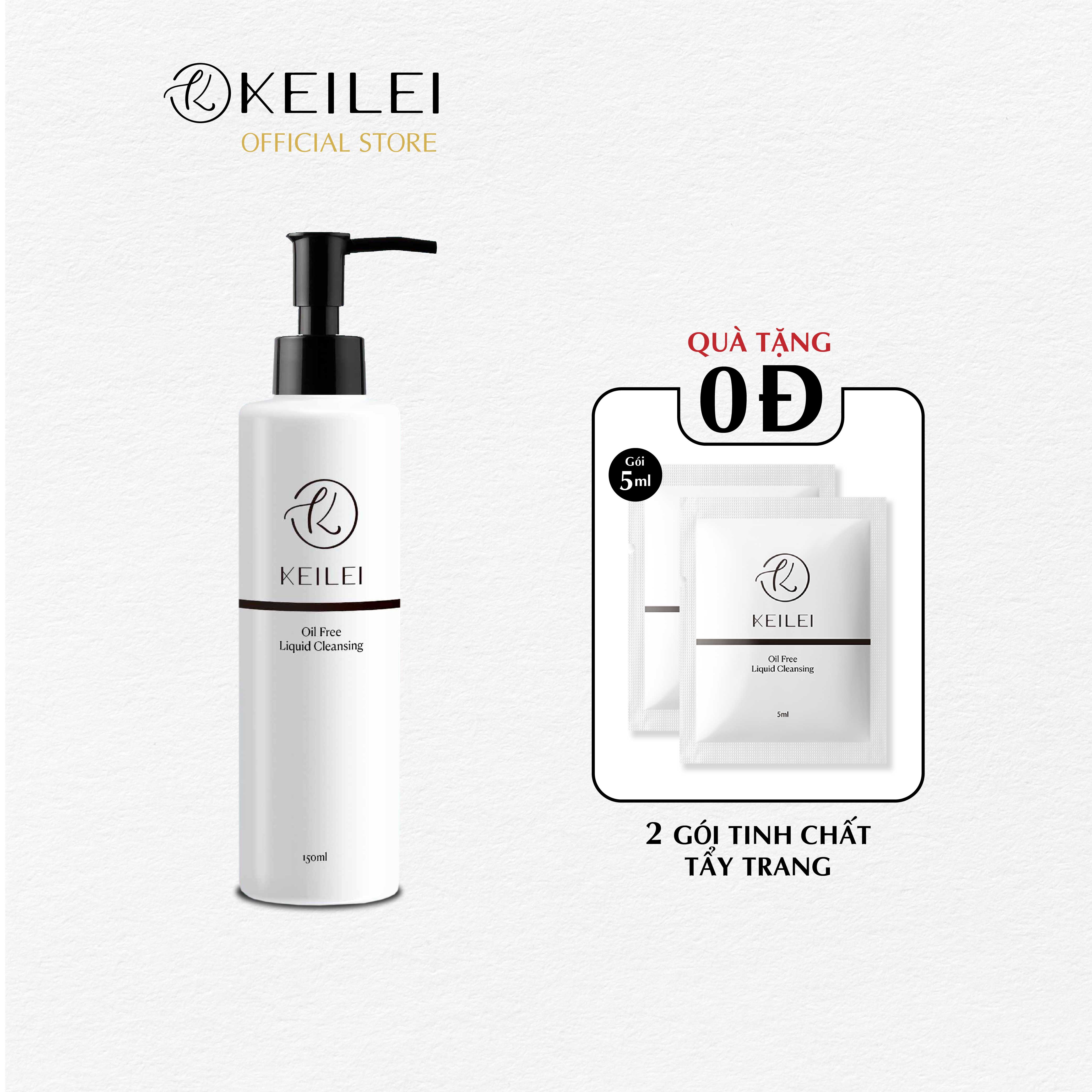 Tinh chất tẩy trang sạch sâu kiểm soát dầu thừa và dưỡng ẩm KEILEI - Oil free Liquid Cleansing KEILEI