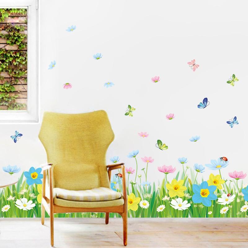 Decal dán tường vườn hoa xinh xắn 04