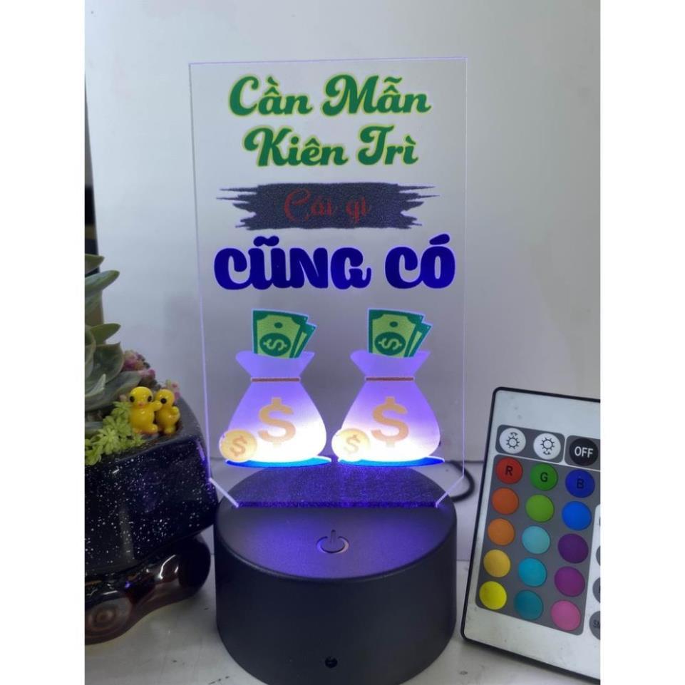 Động lực làm bằng mica led 7 màu sống động đặt trên bàn làm việc hoặc phòng ngủ tạo động lực thúc đẩy làm việc sử dụng pin 5V