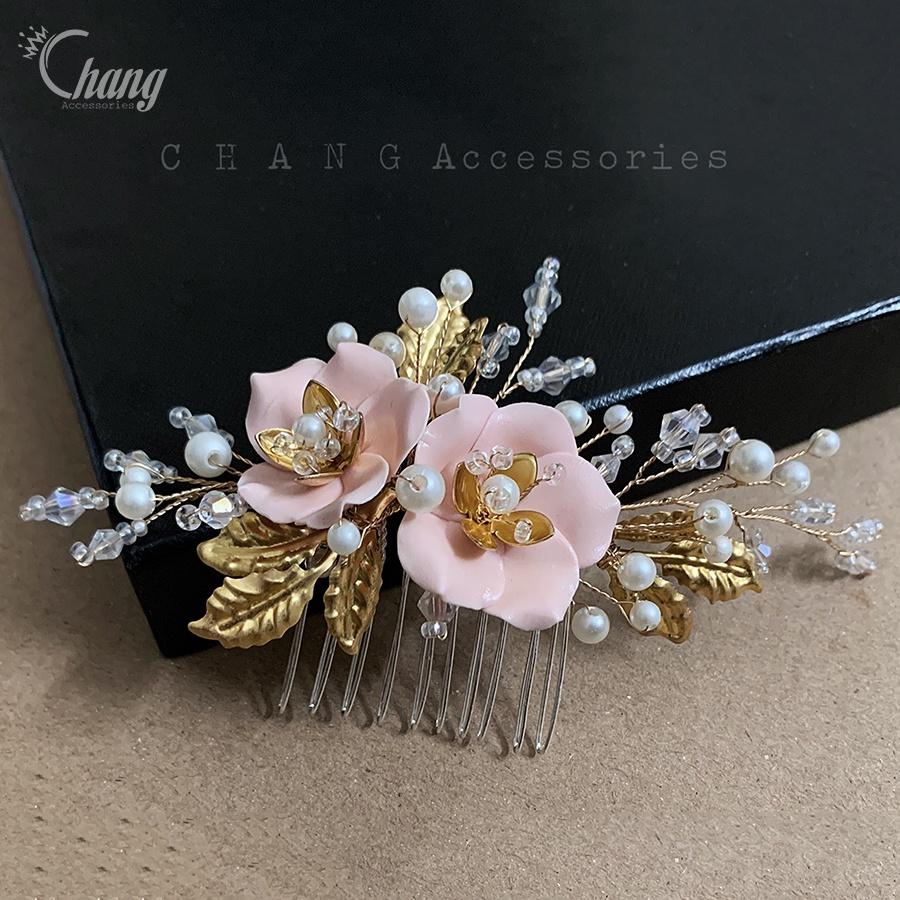Lược Cài Tóc Màu Hồng Nude Thiết Kế Thủ Công Cao Cấp LCT1
