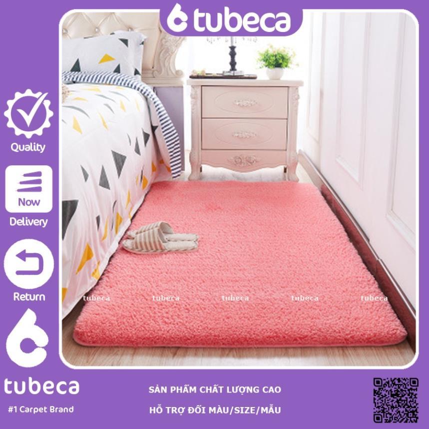 Thảm Lông Cừu Trải Sàn Phòng Khách | Màu Hồng | Thảm Cao Cấp | Dày Dặn | Cực Êm | Size 2m x 1m6 | TUBECA