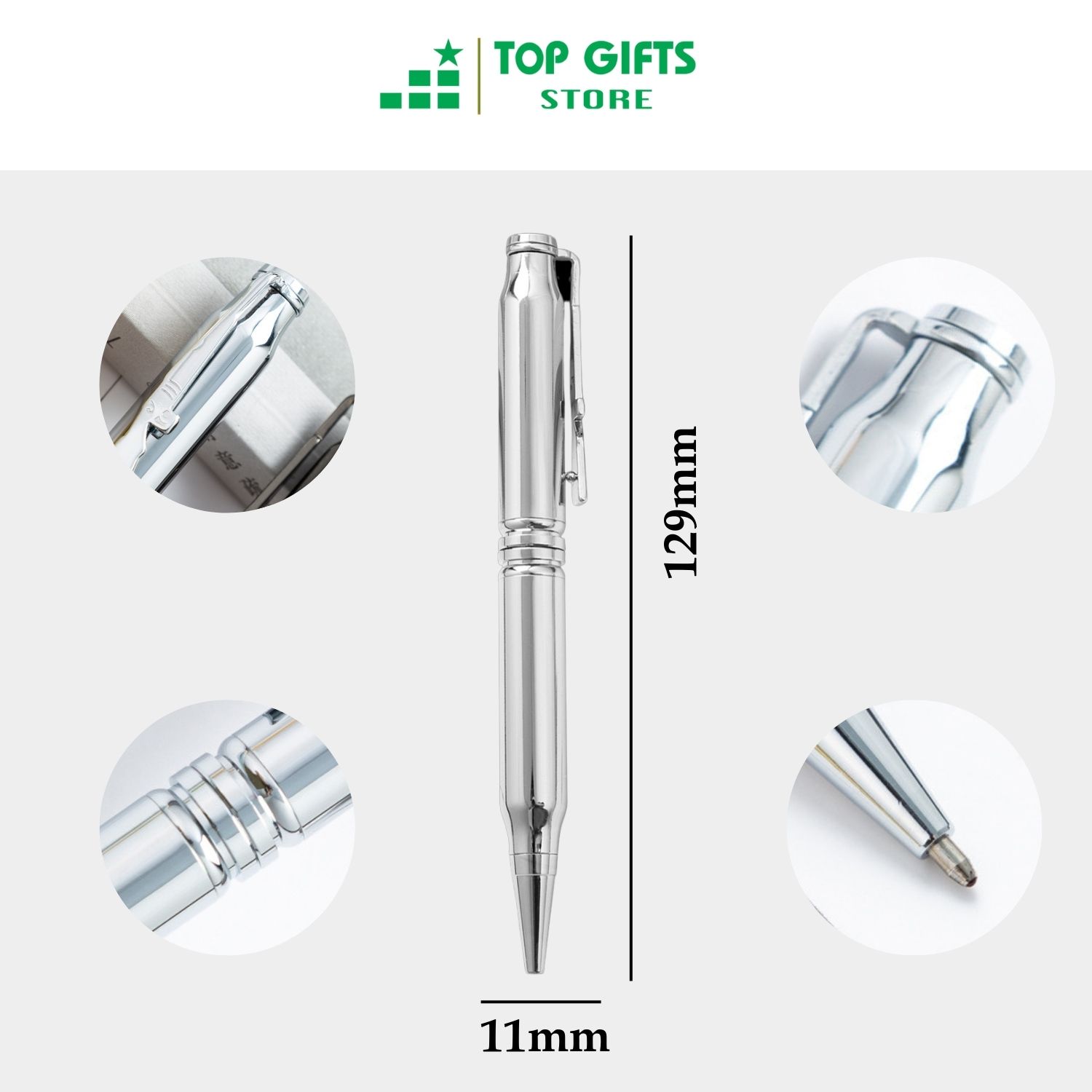 Bút ký khắc tên VD060 - khắc tên theo yêu cầu mực xanh ngòi 0.7mm