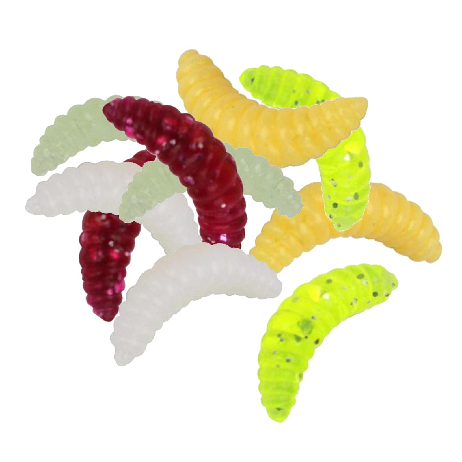 Fishing Lure Soft Plastic Worm Larva Grub Baits Freshwater Tackle