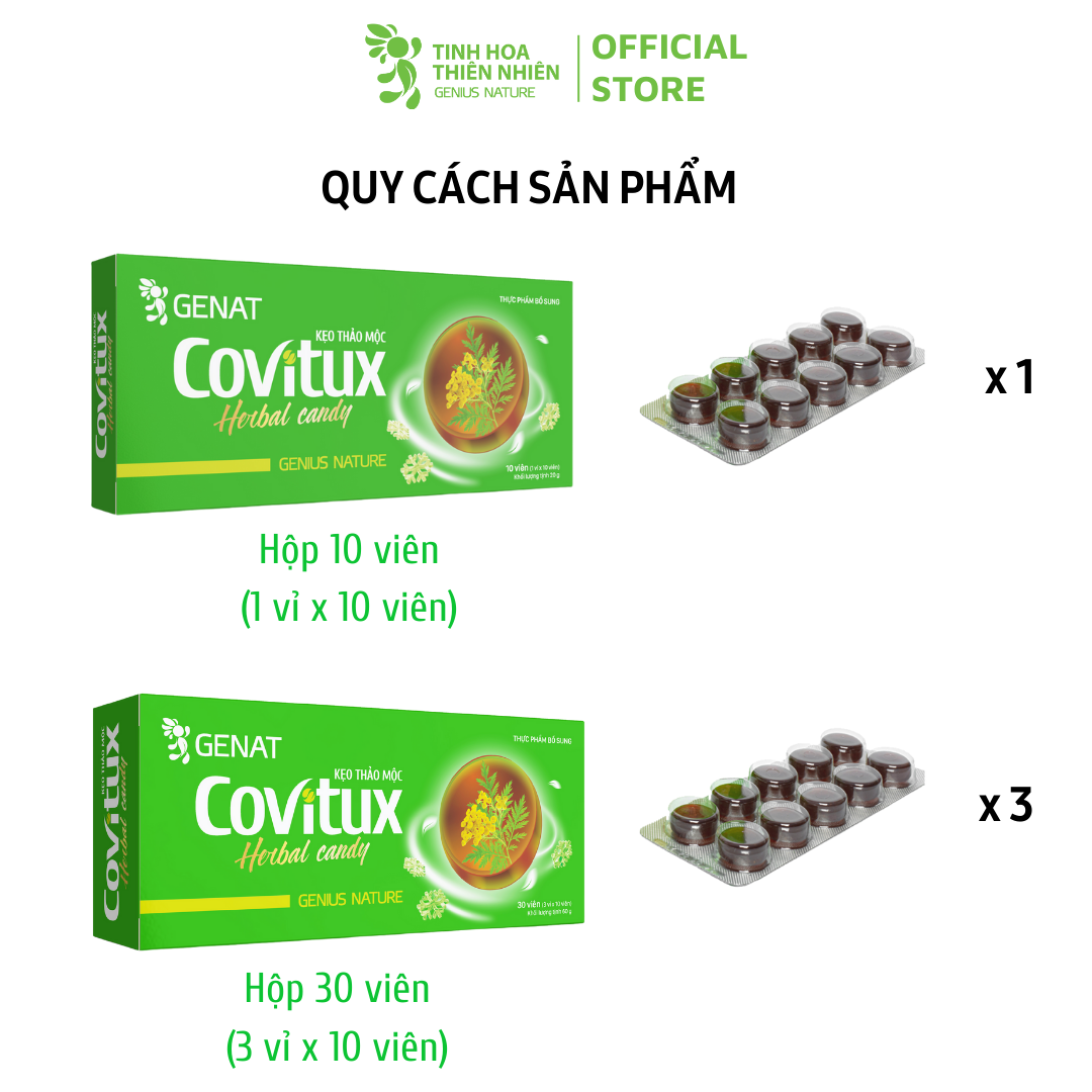 Kẹo thảo mộc Covitux - Genat - Tinh hoa thiên nhiên