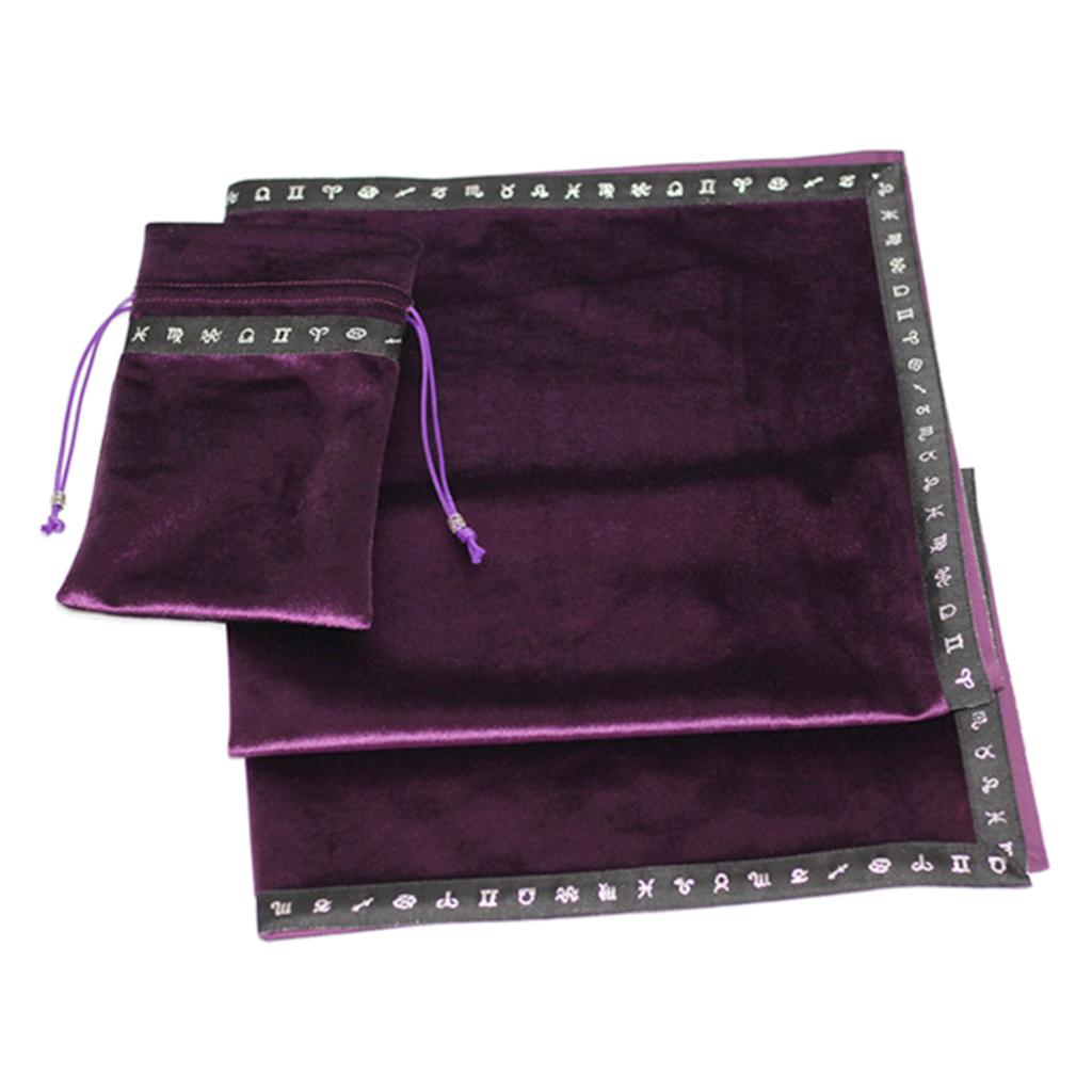 Elegant Astrology Altar Tarot Table Cloth Divination Soft Velvet Cloth Pouch