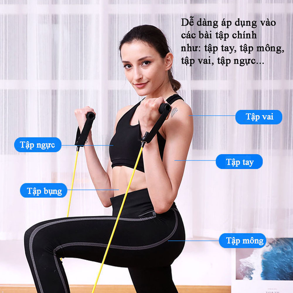 Dây Ngũ Sắc Tập Gym Đa Năng Full Body - Dây Kháng Lực Tập Gym, Dụng Cụ Tập Gym