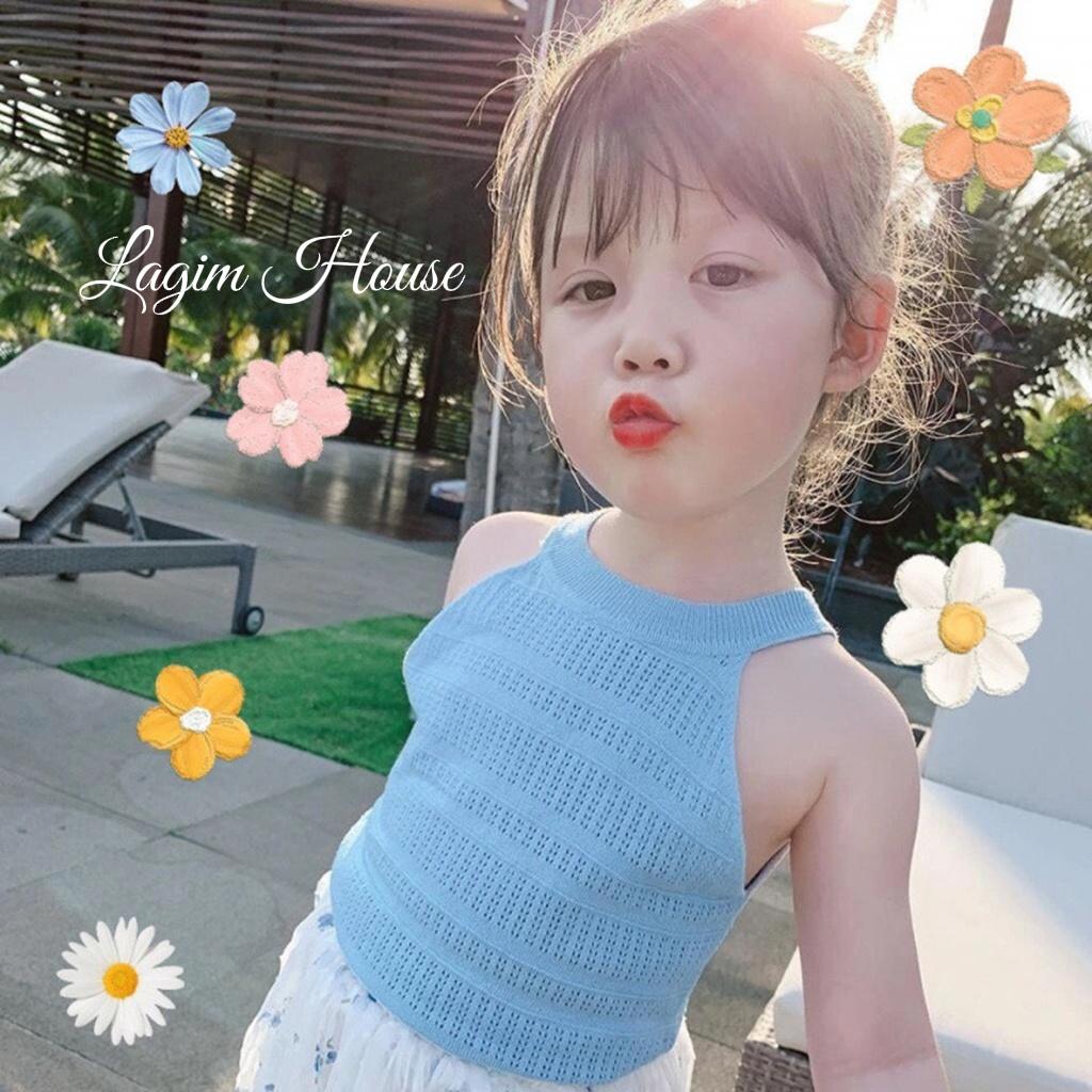 Áo thun ba lỗ cổ yếm mùa hè cho bé gái phong cách Hàn Quốc ngọt ngào - Lagim House