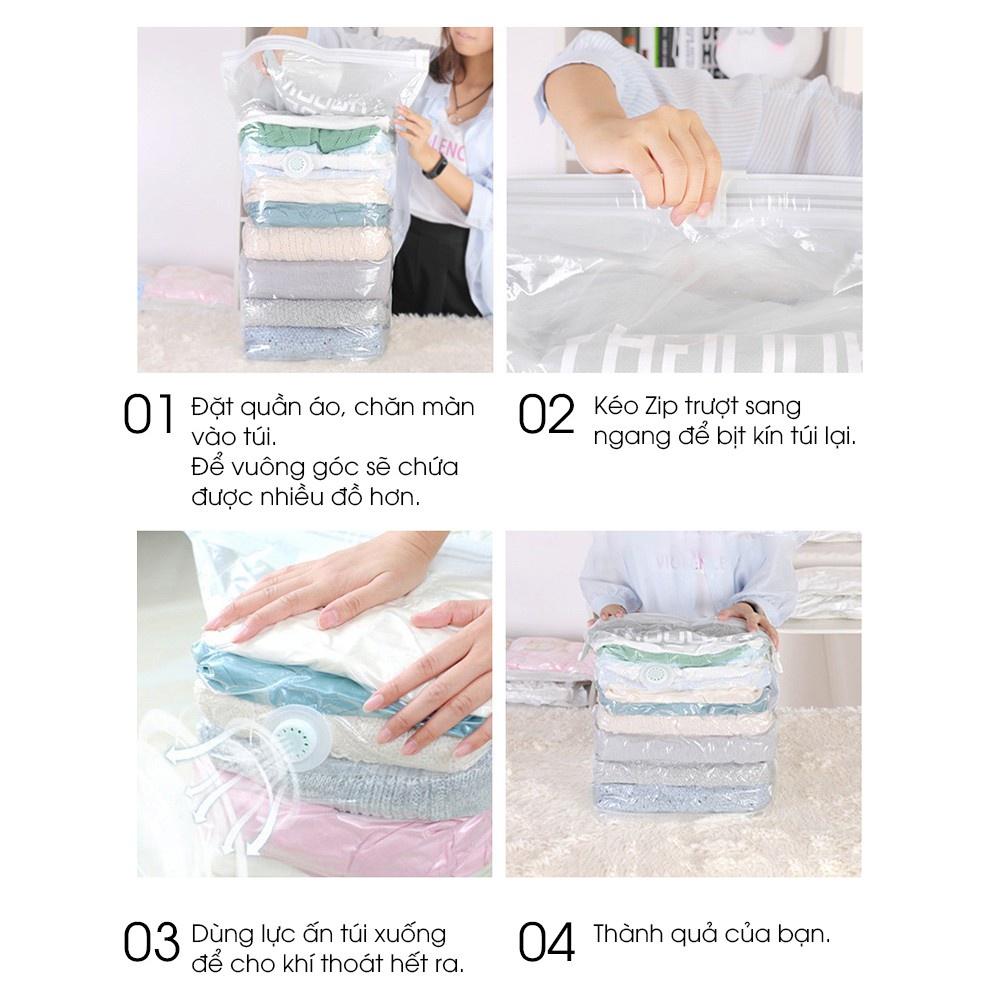 PVN42514 Túi hút chân không đựng quần áo, chăn màn dùng tay