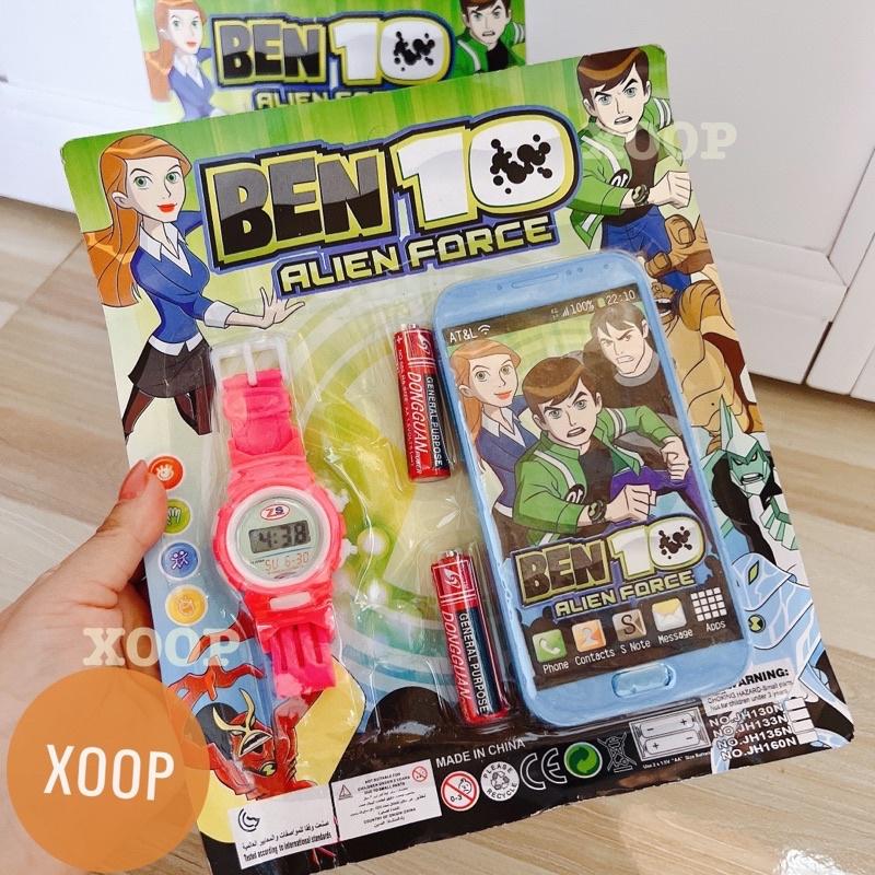 Đồ chơi ! Đồng hồ và điện thoại ben 10 có kèm pin