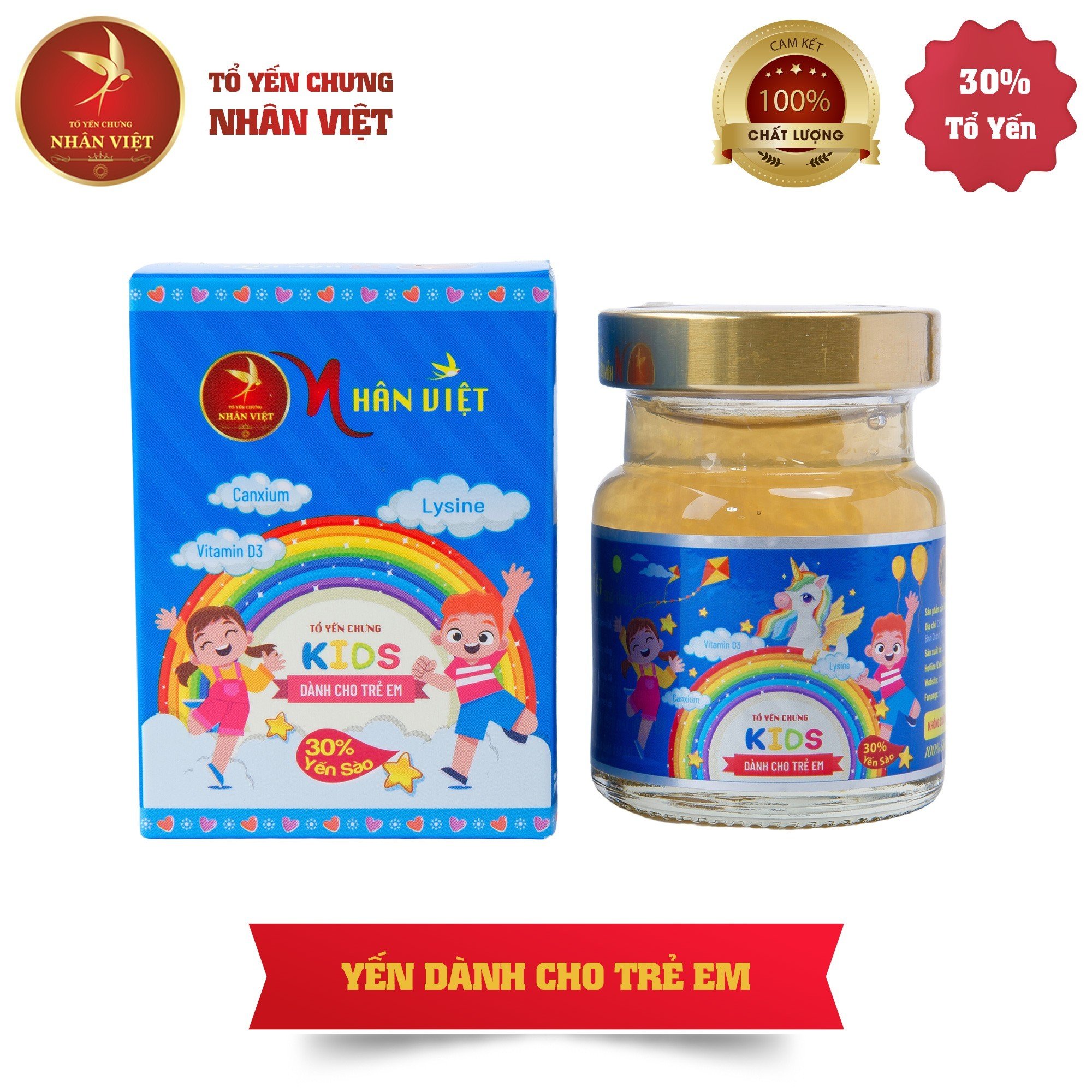 Lốc 6 Hũ Yến Cho Bé Nhân Việt Kids 30% Yến Giúp Bé Ăn Ngon, Cao Lớn 70ml/Hũ