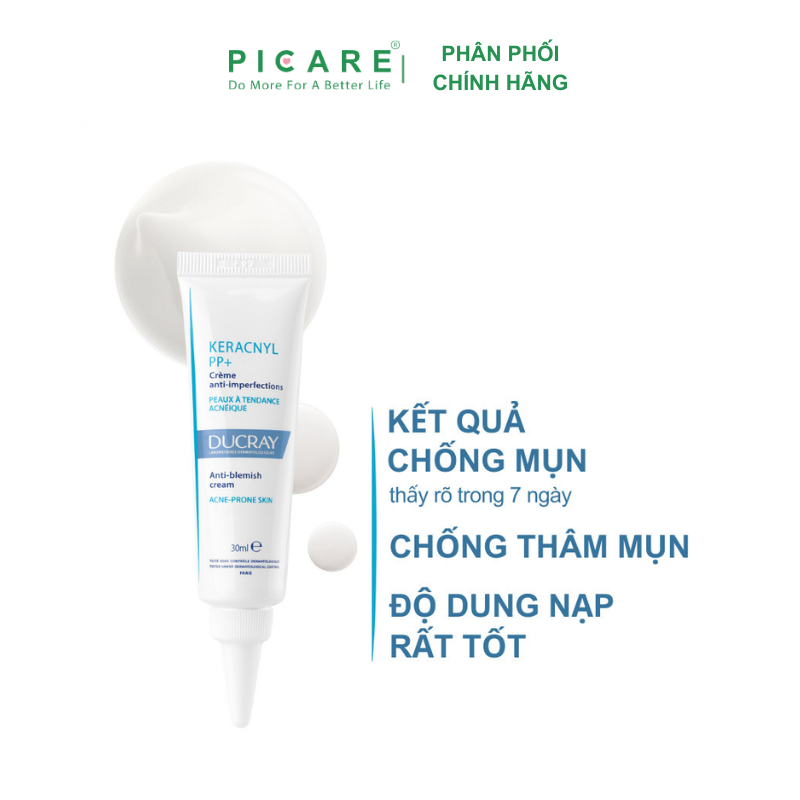 Kem Dưỡng Cân Bằng Dầu Giảm Viêm Mụn Ducray Keracnyl Pp Anti-Blemish Soothing Cream (30ml)