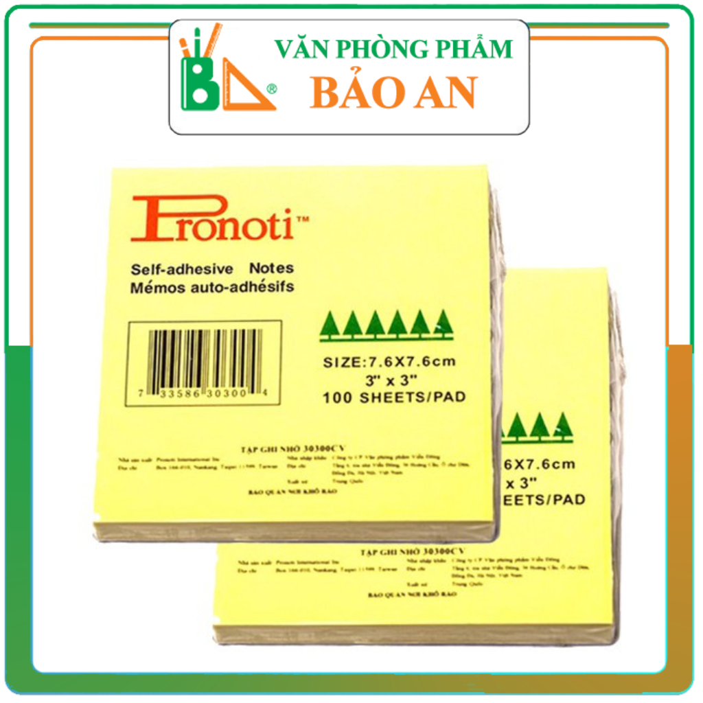 Giấy Nhắn Pronti Ghi Chú Công Việc Size 3*3 Sản Phẩm Rất Tiện Dụng Và Không Thể Thiếu Trong Công Việc Vặn Phòng Thông Qua Việc Ghi Chú, Ghi Nhớ Hoặc Đánh Dấu Những Việc Cần Làm Theo Kế Hoạch.