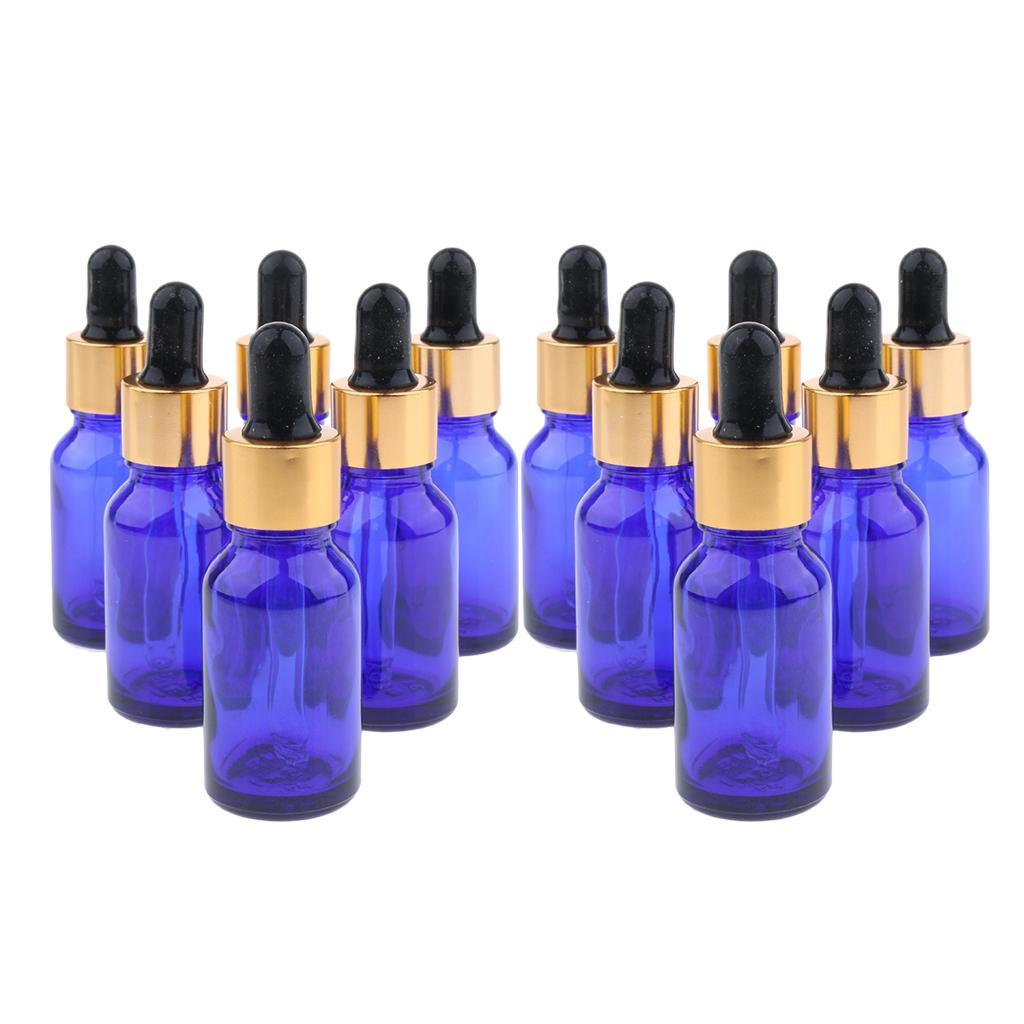 12x Refillable Dropper Bottles Empty Jar Canning for Cosmetics Essential Oil