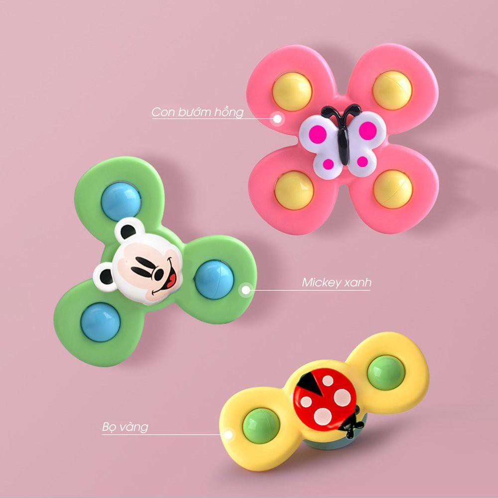 COMBO 3 chong chóng gắn tường , hít chân không cho bé, Set 3 đồ chơi con quay spinner hình côn trùng vui nhộn cho bé