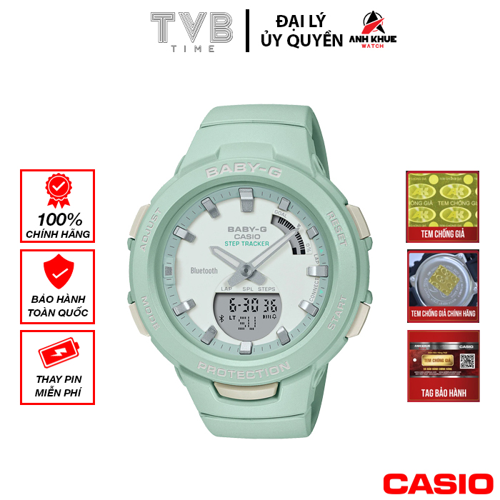 Đồng hồ nữ dây nhựa Casio Baby-G chính hãng BSA-B100CS-3ADR (41mm)