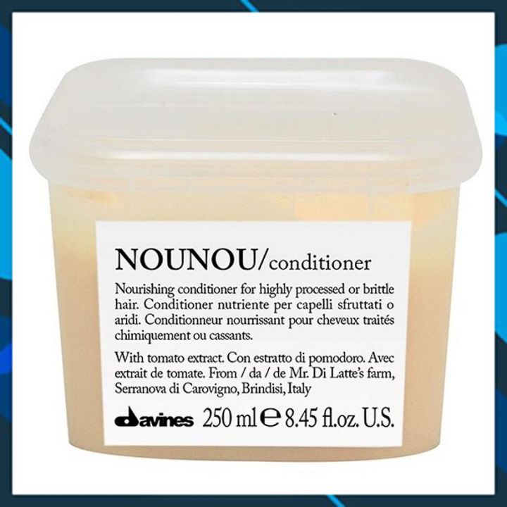 Dầu xả siêu mượt cho tóc khô hư tổn do hóa chất uốn duỗi nhuộm - Davines Nounou Conditioner 250ml