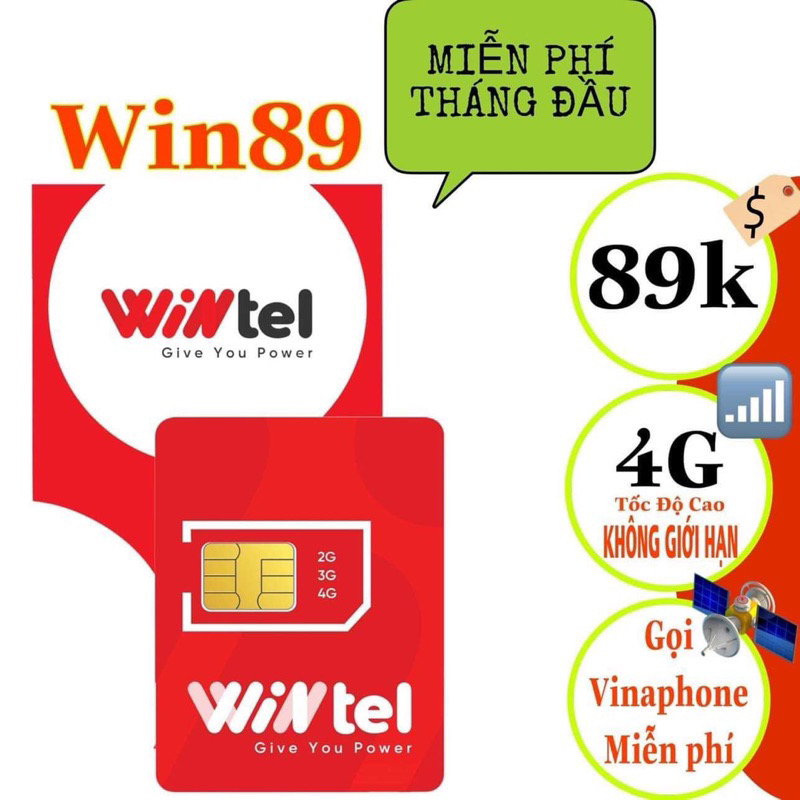 Sim 4G Wintel Win60 Truy Cập Tốc Độ Cao Không Giới Hạn Cho Điện Thoại