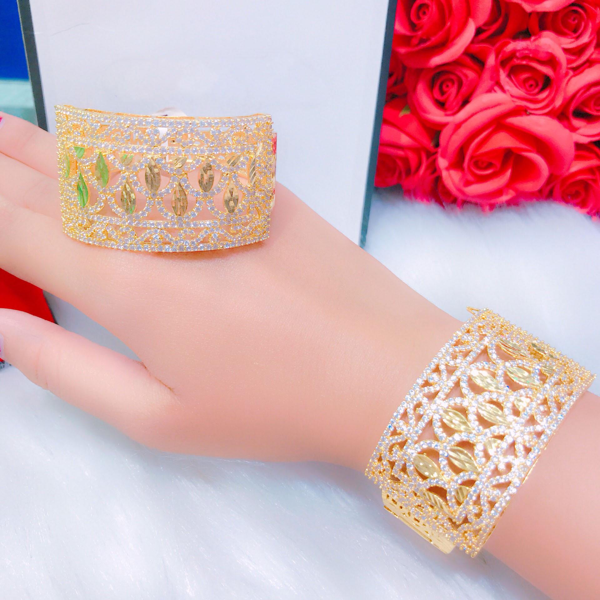 Vòng Tay Nữ Thời Trang Mạ Vàng 24K Mẫu 150.18.09 - Đi Dự Tiệc Rất Sang Chảnh - Tặng Kèm Hộp Nhung Đỏ