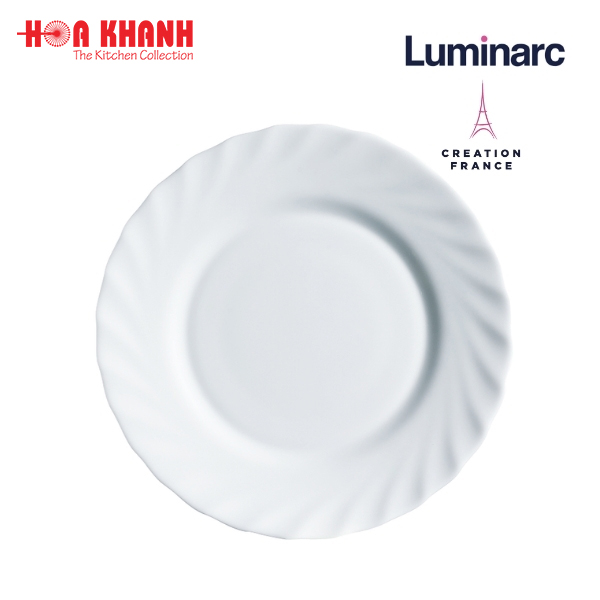 Đĩa Thủy Tinh Luminarc Diwali Trianon Trắng 20cm kháng vỡ, cường lực - 1 đĩa - N3647