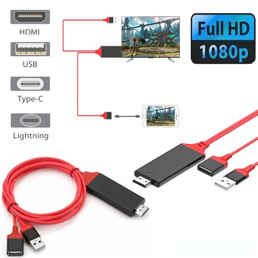 Cáp Lightning Đa Năng Cho Tất Cả Các Dòng Điện Thoại Lên HDMI Tivi - Lightning to HDTV