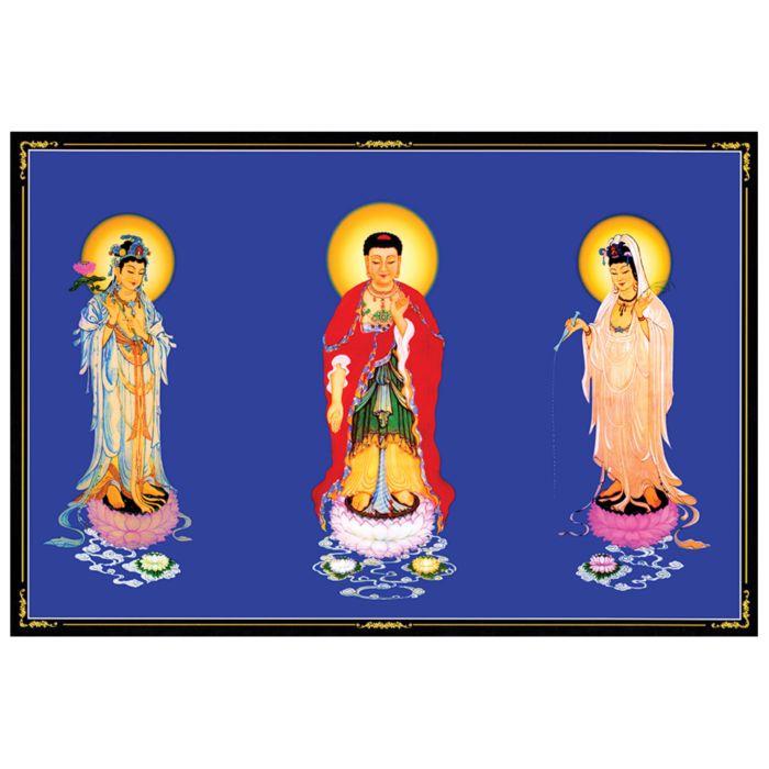 Tranh Phật giáo, tranh tam thánh treo tường, trang trí phòng thờ