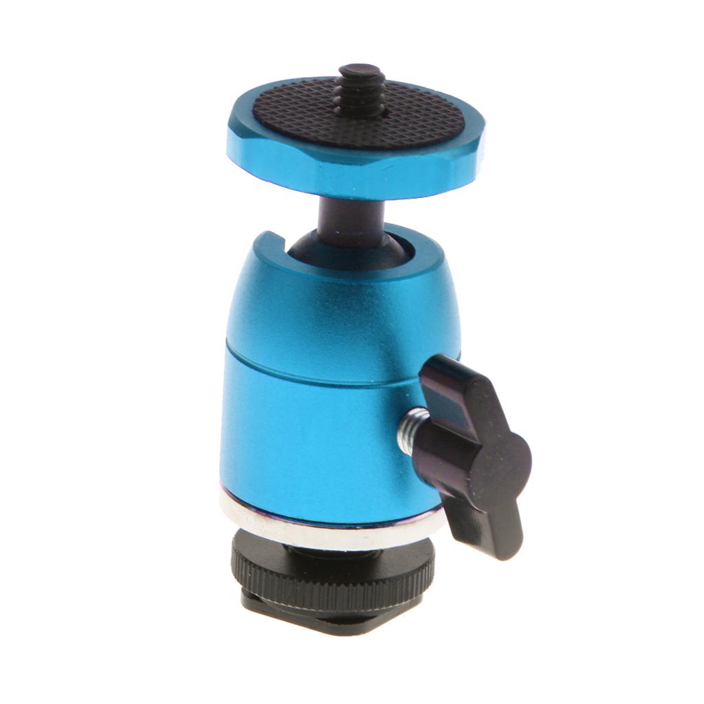 360° Swivel Ball Head 1/4''Screw Mount Tripod Hot Shoe for DSLR/SLR Black