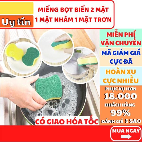 Combo 2 Miếng Mút Xốp, Bọt Biển Rửa Bát 2 Mặt